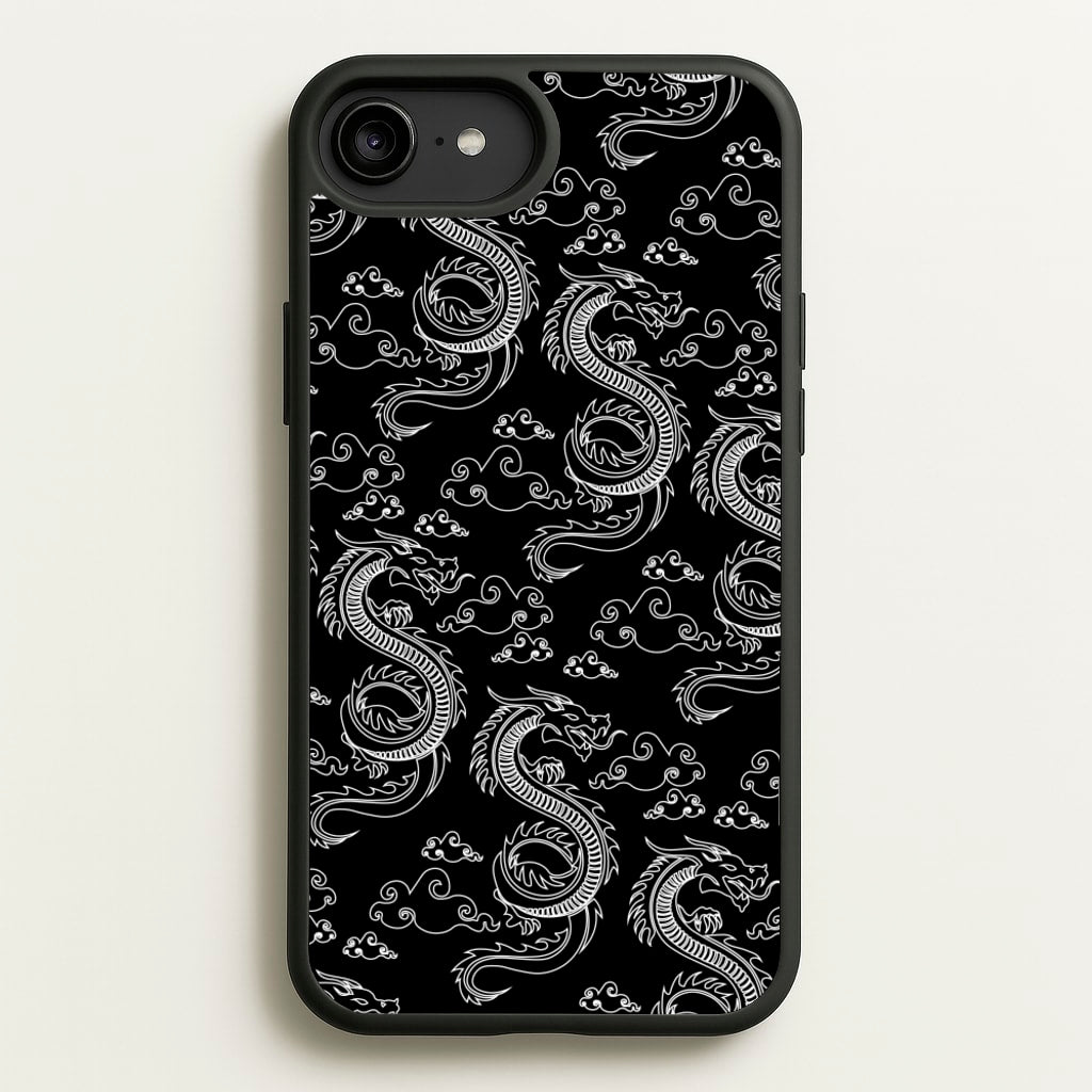 Black And White Dragon Pattern - Dragon Patterns Phone Case for iPhone 6 Plus / 7 Plus / 8 Plus