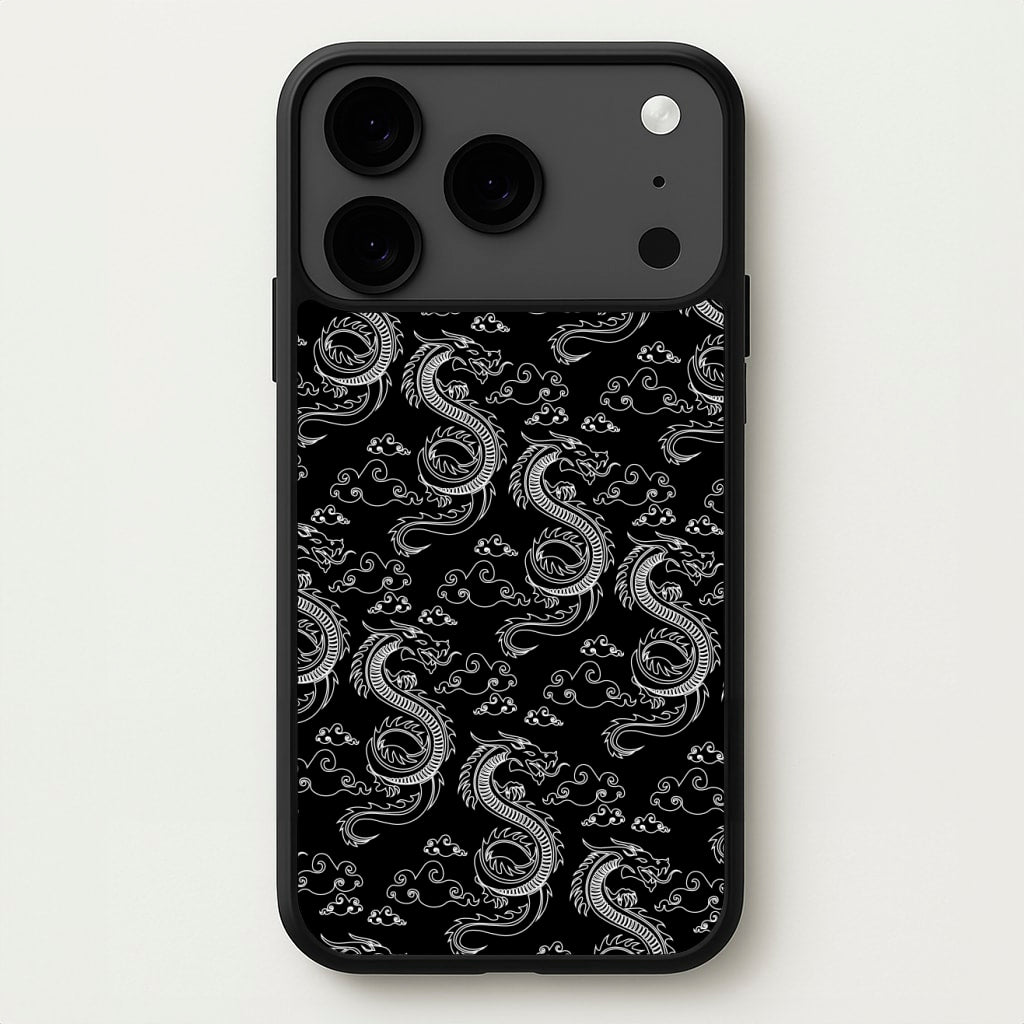 Black And White Dragon Pattern Phone Case for iPhone 17 Pro