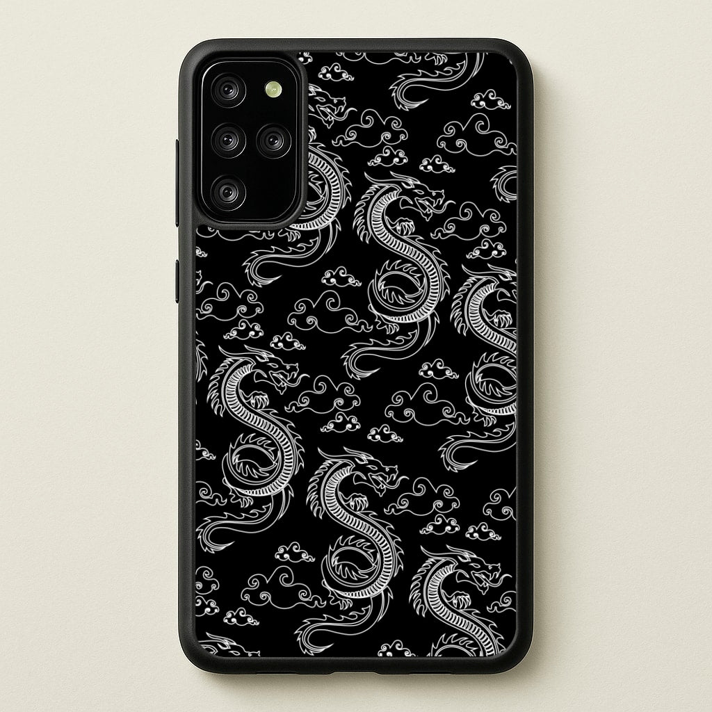Black And White Dragon Pattern - Dragon Patterns Phone Case for Galaxy S20 Plus