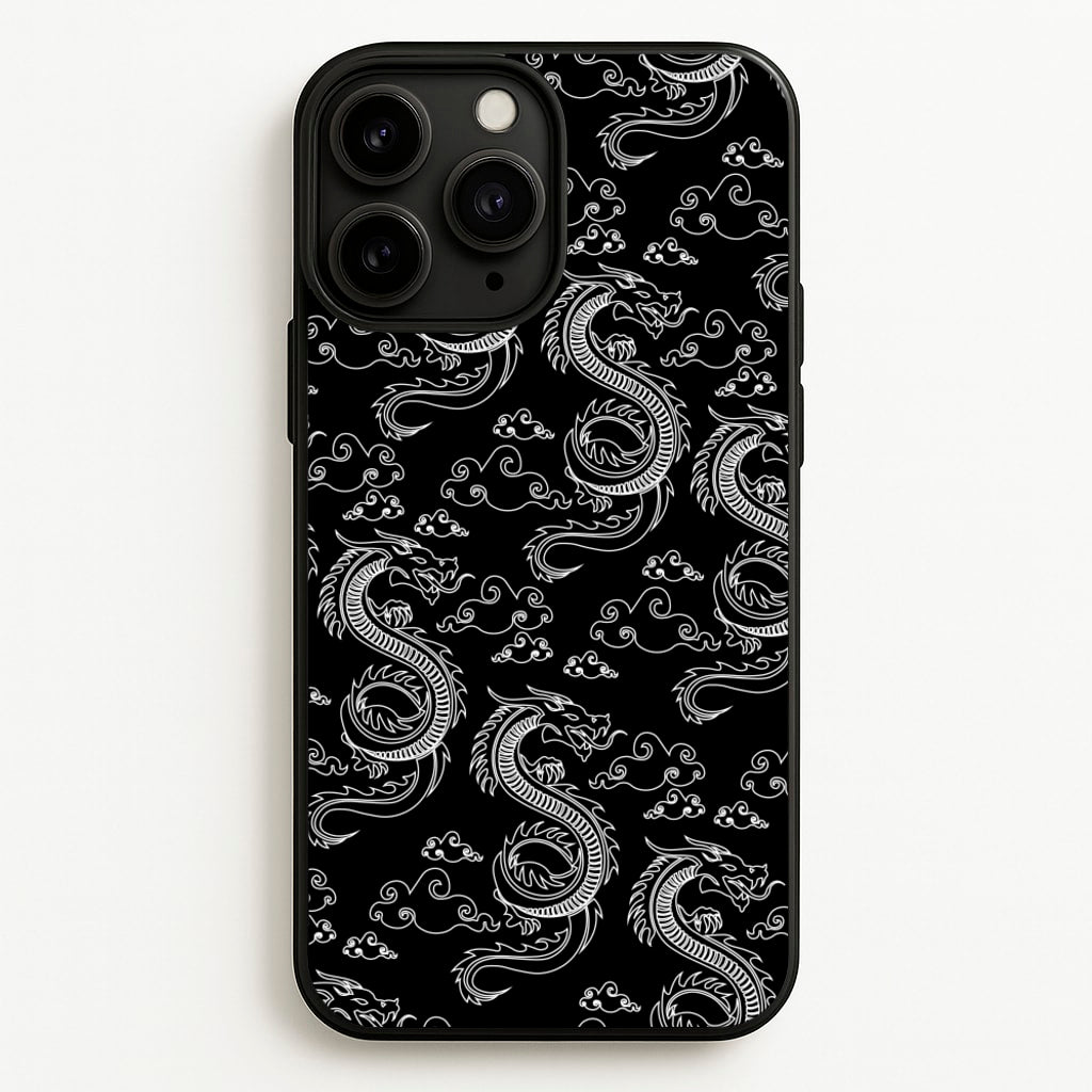 Black And White Dragon Pattern - Dragon Patterns Phone Case for iPhone 11 Pro Max