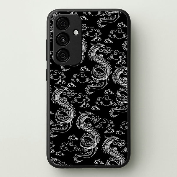 Black And White Dragon Pattern - Dragon Patterns Phone Case for Galaxy A15