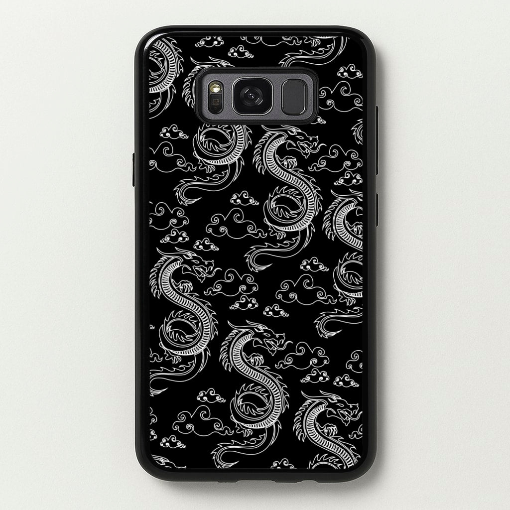 Black And White Dragon Pattern - Dragon Patterns Phone Case for Galaxy S8