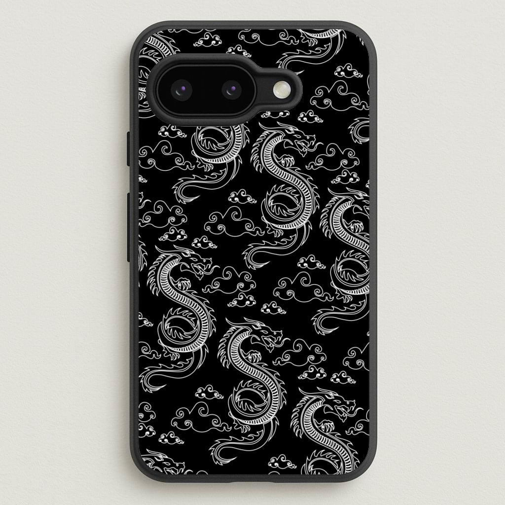 Black And White Dragon Pattern - Dragon Patterns Phone Case for Google Pixel 9a