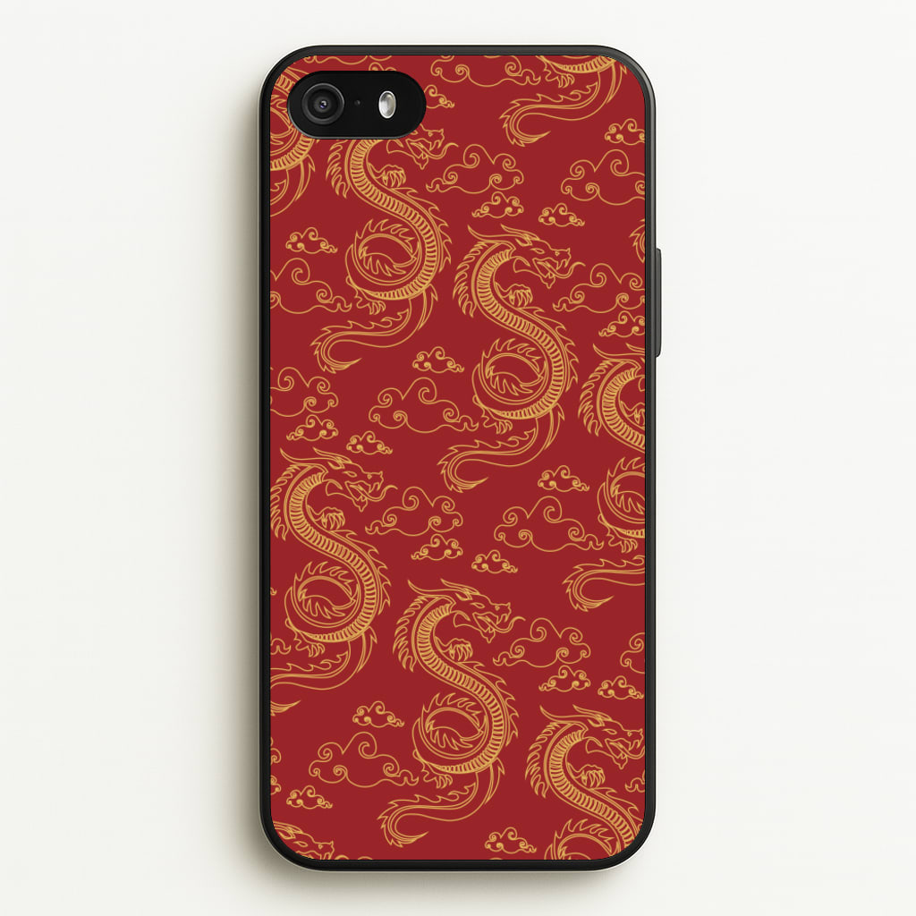 Red And Gold Dragon Pattern - Dragon Patterns Phone Case for iPhone 5 / 5s / SE 2016