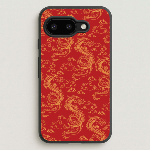 Red And Gold Dragon Pattern - Dragon Patterns Phone Case for Google Pixel 9a