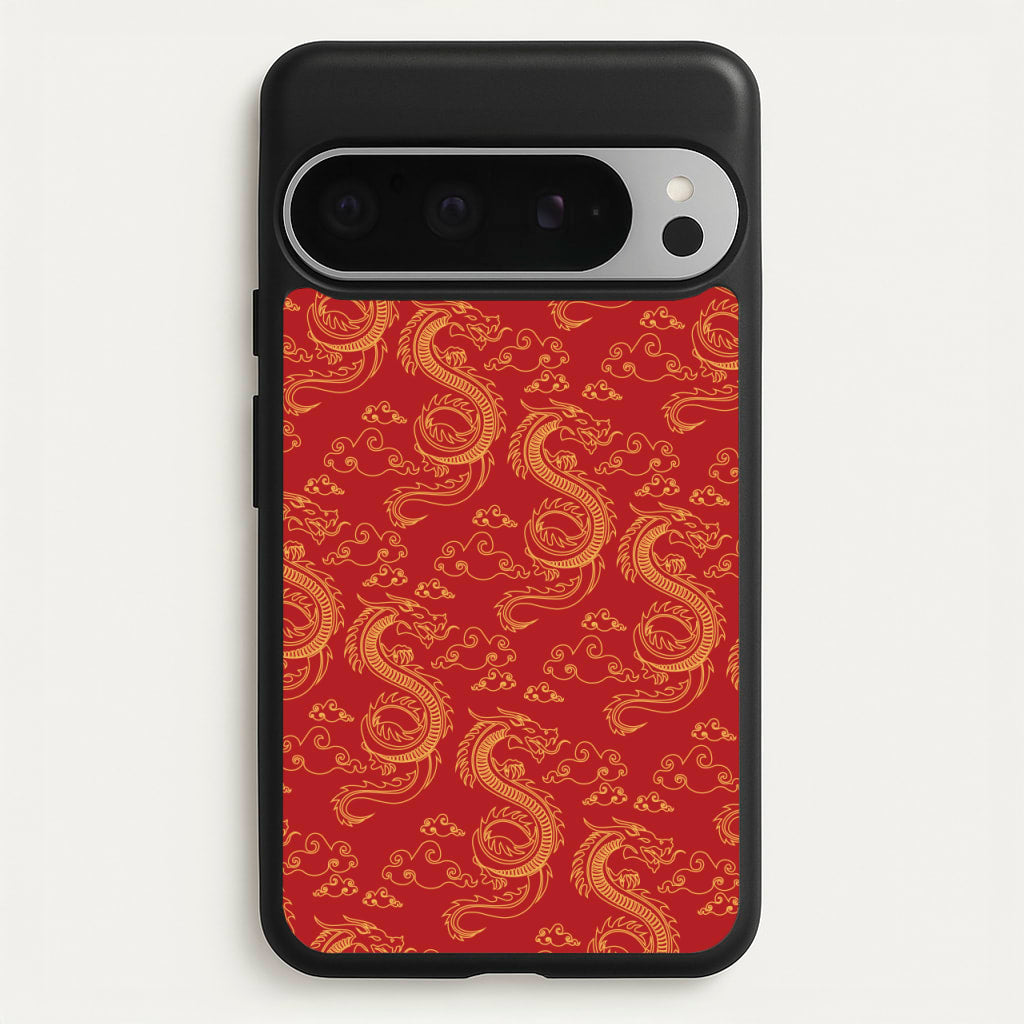 Red And Gold Dragon Pattern - Dragon Patterns Phone Case for Google Pixel 9 Pro XL
