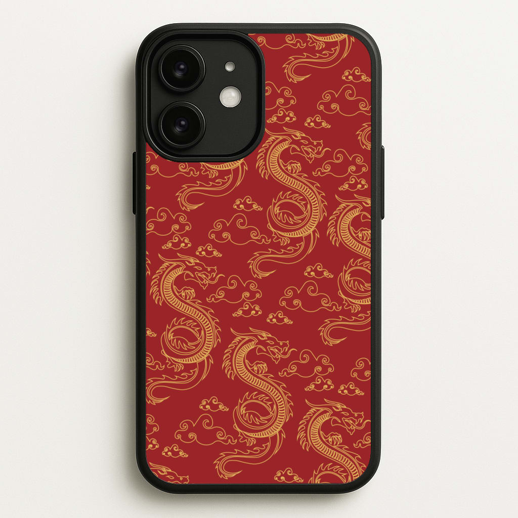 Red And Gold Dragon Pattern - Dragon Patterns Phone Case for iPhone 11