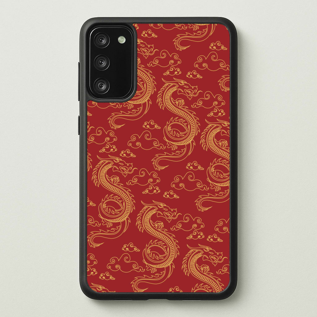 Red And Gold Dragon Pattern - Dragon Patterns Phone Case for Galaxy A41