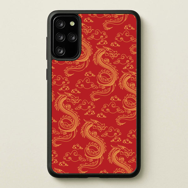 Red And Gold Dragon Pattern - Dragon Patterns Phone Case for Galaxy S20 Plus