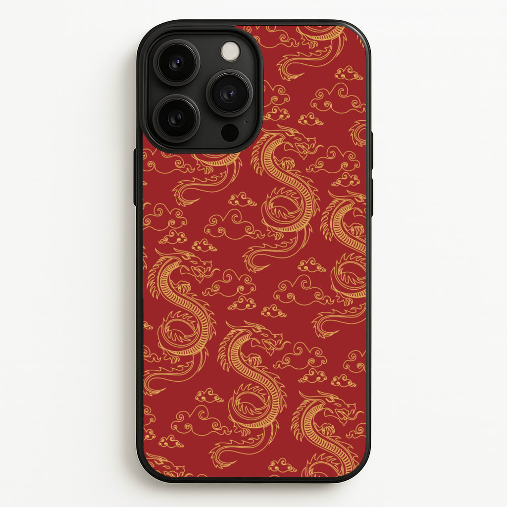 Red And Gold Dragon Pattern - Dragon Patterns Phone Case for iPhone 13 Pro Max