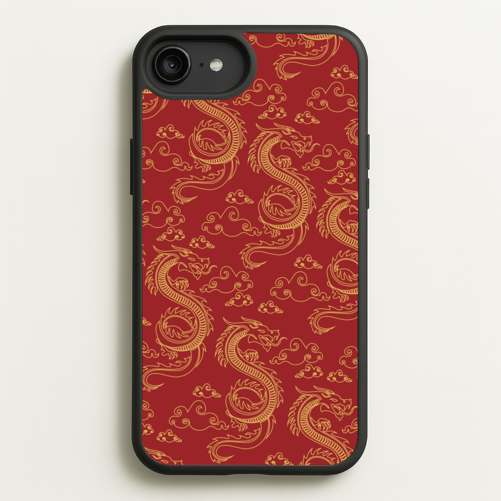 Red And Gold Dragon Pattern - Dragon Patterns Phone Case for iPhone 6 Plus / 7 Plus / 8 Plus