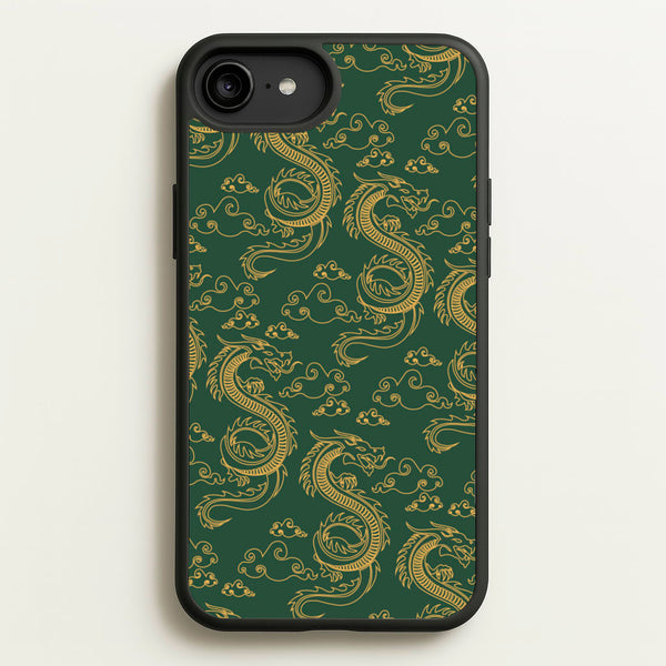 Green And Gold Dragon Pattern - Dragon Patterns Phone Case for iPhone 6 Plus / 7 Plus / 8 Plus