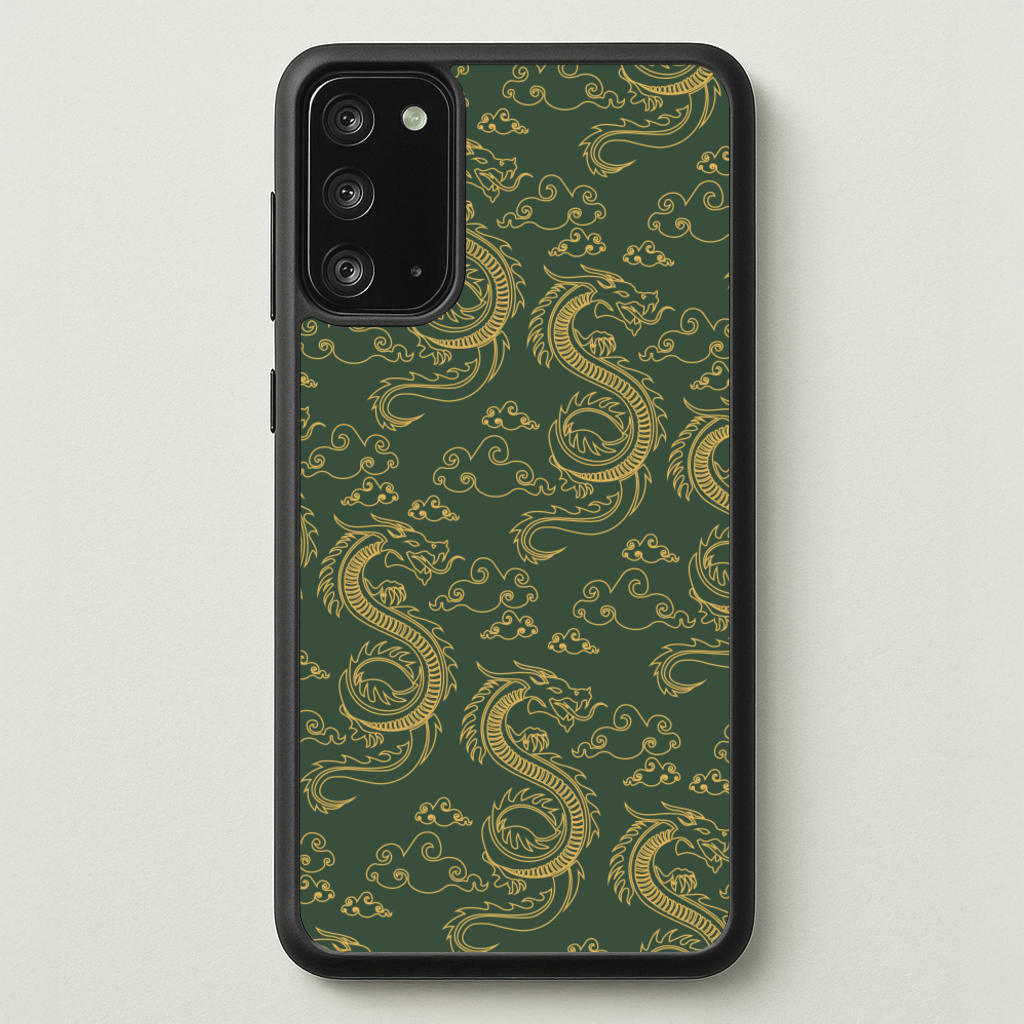 Green And Gold Dragon Pattern - Dragon Patterns Phone Case for Galaxy Note 20