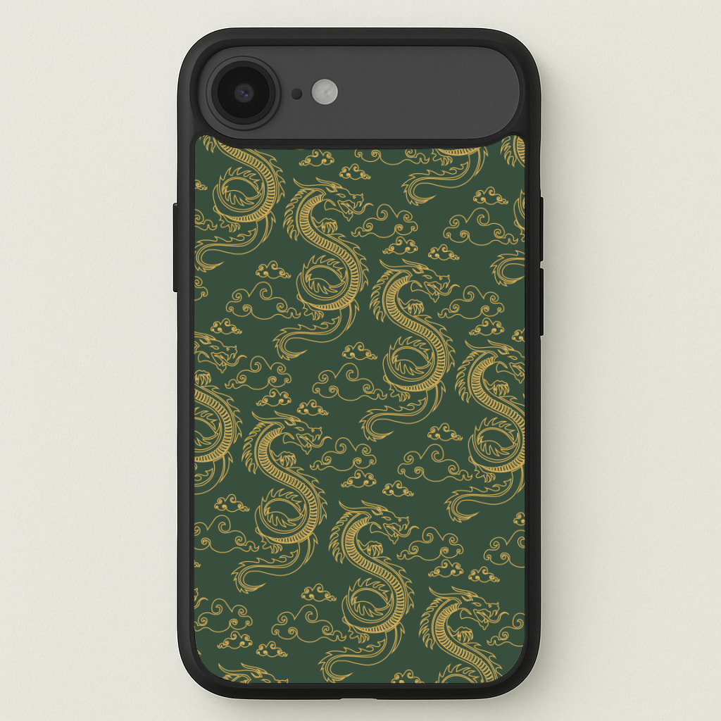 Green And Gold Dragon Pattern Phone Case for iPhone 17 Air