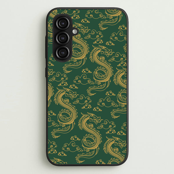 Green And Gold Dragon Pattern - Dragon Patterns Phone Case for Galaxy S23FE