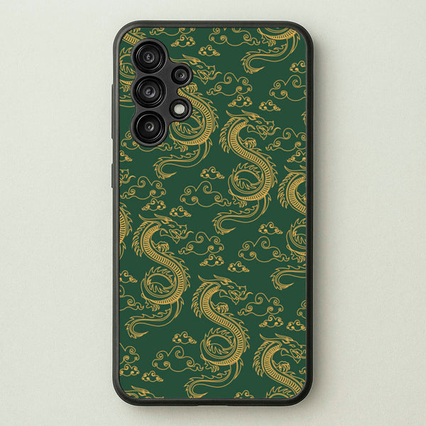 Green And Gold Dragon Pattern - Dragon Patterns Phone Case for Galaxy A13