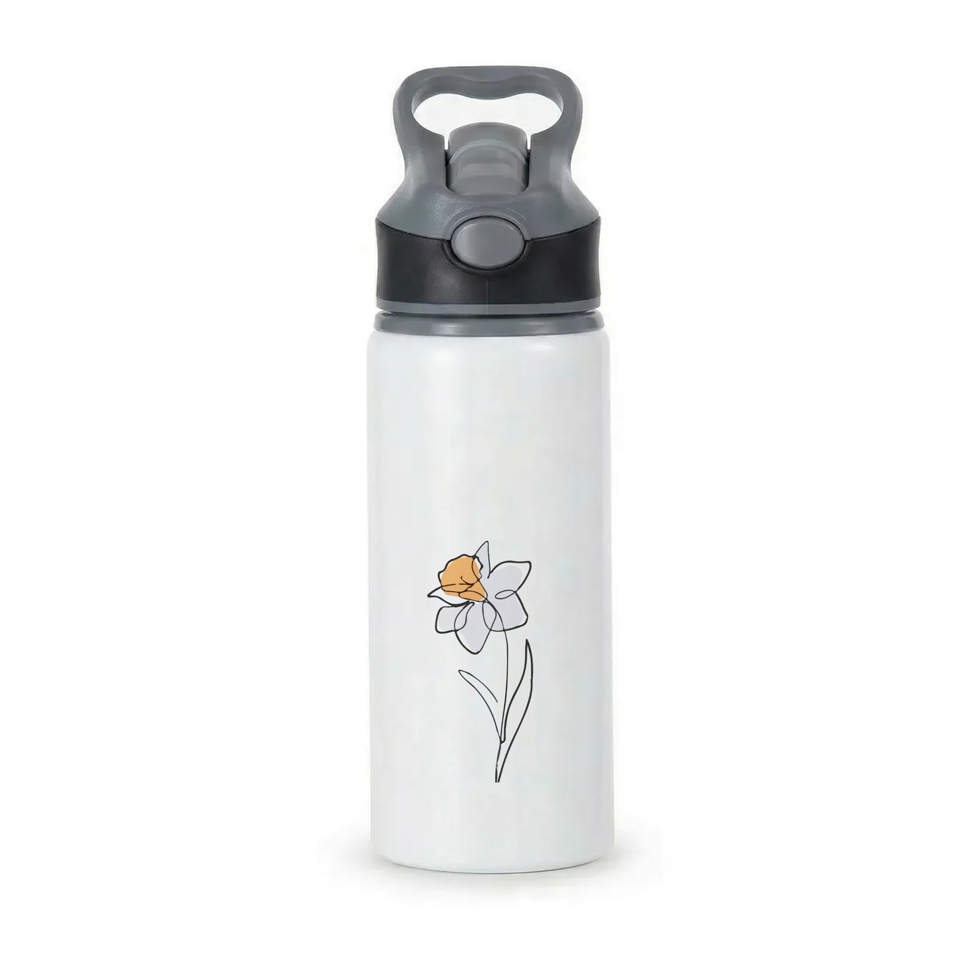 Spring Daffodil Active Water Bottle - Black