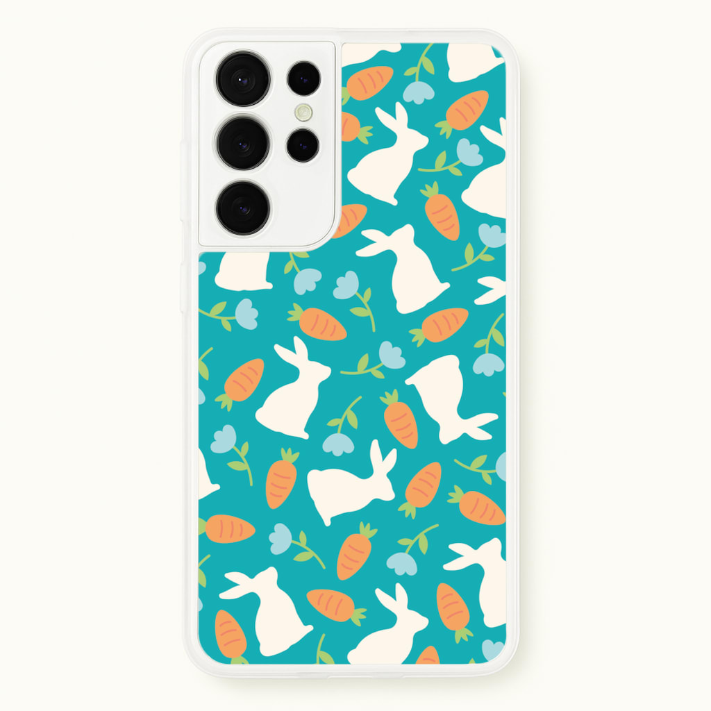 Bunnies And Carrots - Easter Patterns - Easter Phone Case for Galaxy S21 Ultra