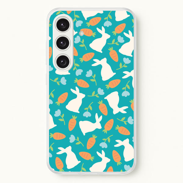 Bunnies And Carrots - Easter Patterns - Easter Phone Case for Galaxy S24