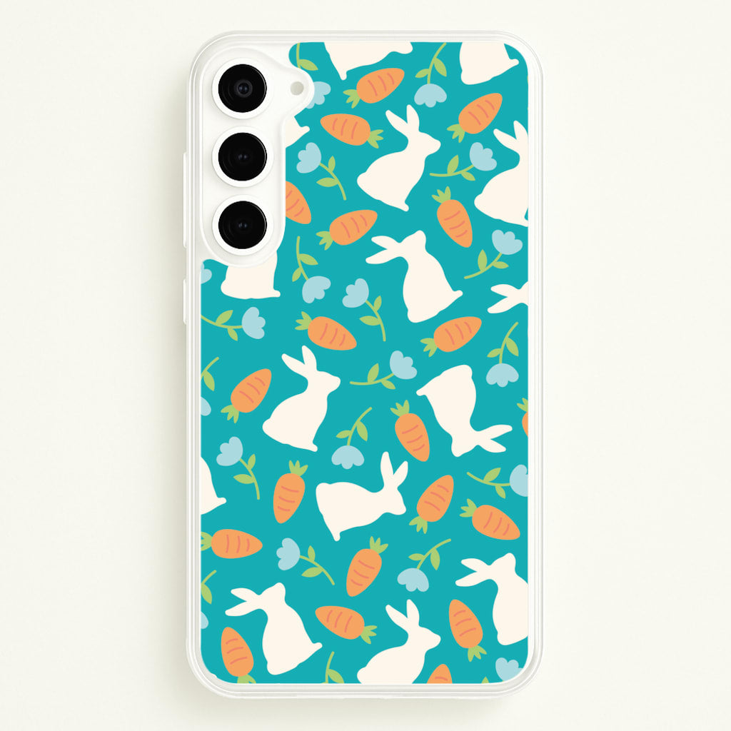 Bunnies And Carrots - Easter Patterns - Easter Phone Case for Galaxy S23
