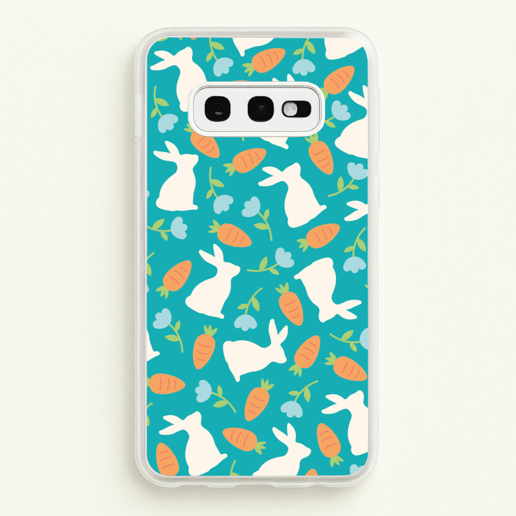 Bunnies And Carrots - Easter Patterns - Easter Phone Case for Galaxy S10e
