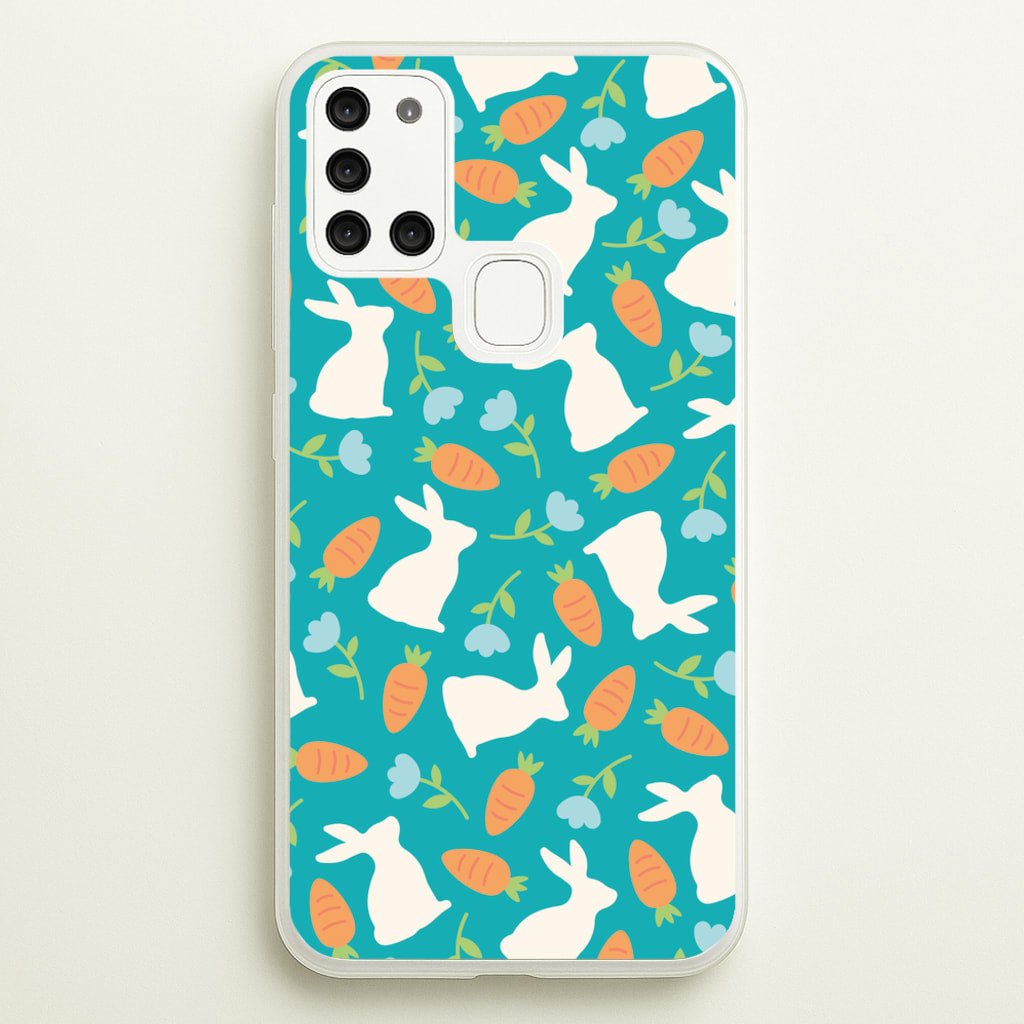 Bunnies And Carrots - Easter Patterns - Easter Phone Case for Galaxy A21s