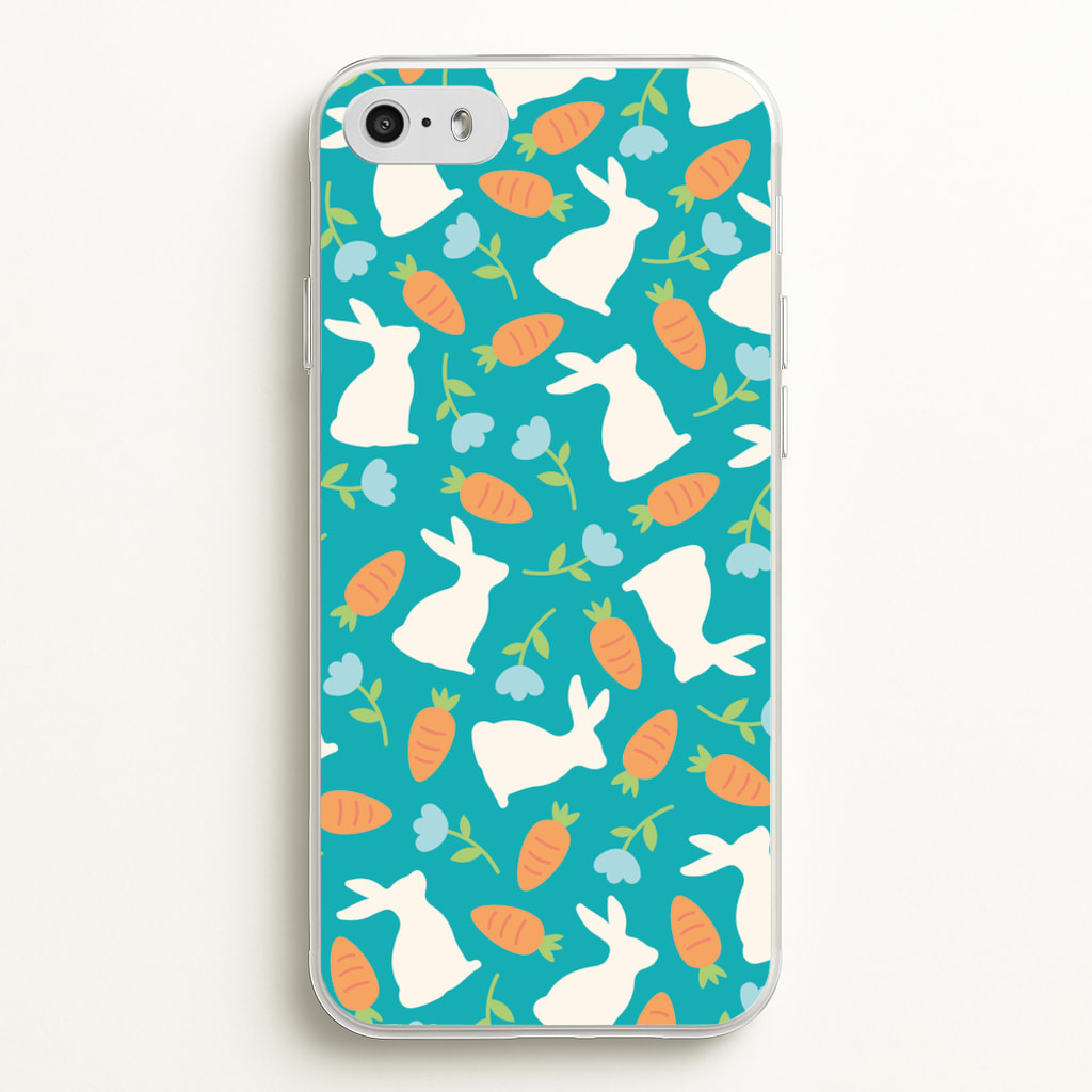 Bunnies And Carrots - Easter Patterns - Easter Phone Case for iPhone 5 / 5s / SE 2016