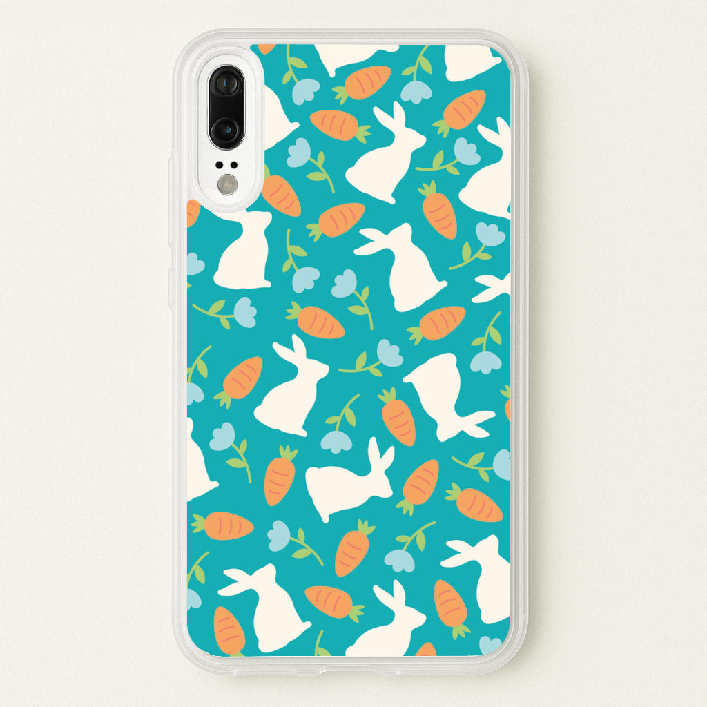 Bunnies And Carrots - Easter Patterns - Easter Phone Case for Huawei P20
