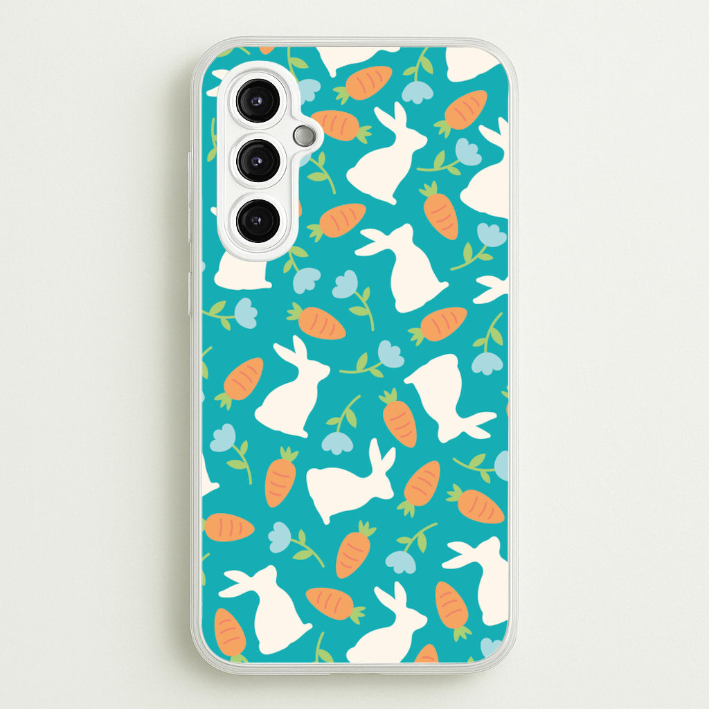 Bunnies And Carrots - Easter Patterns - Easter Phone Case for Galaxy A14