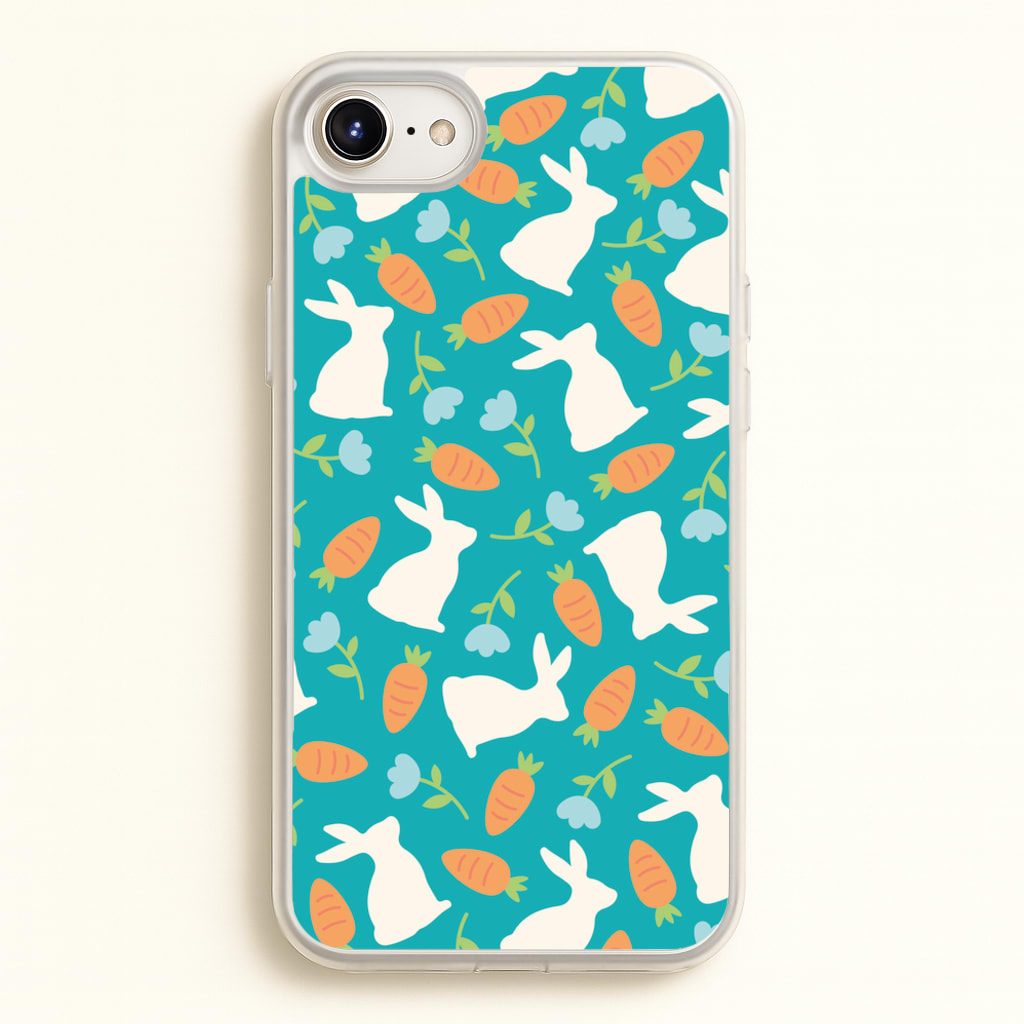 Bunnies And Carrots - Easter Patterns - Easter Phone Case for iPhone 6 / 7 / 8 / SE