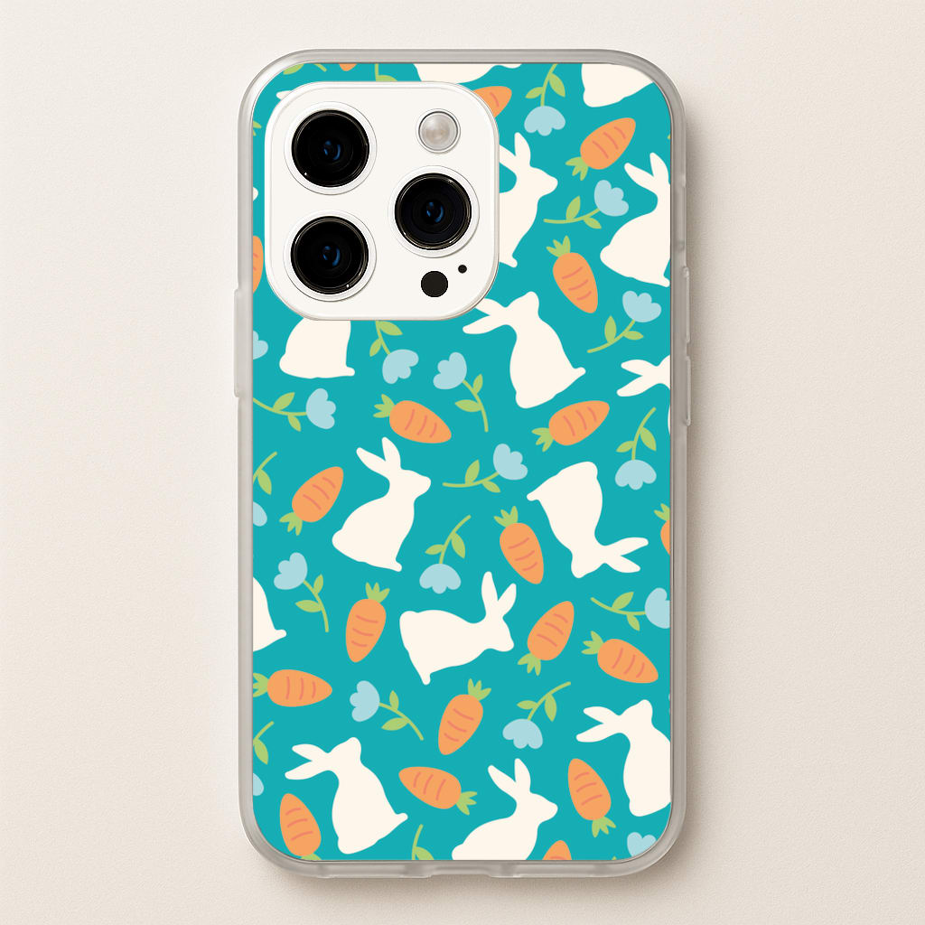 Bunnies And Carrots - Easter Patterns - Easter Phone Case for iPhone 15 Pro