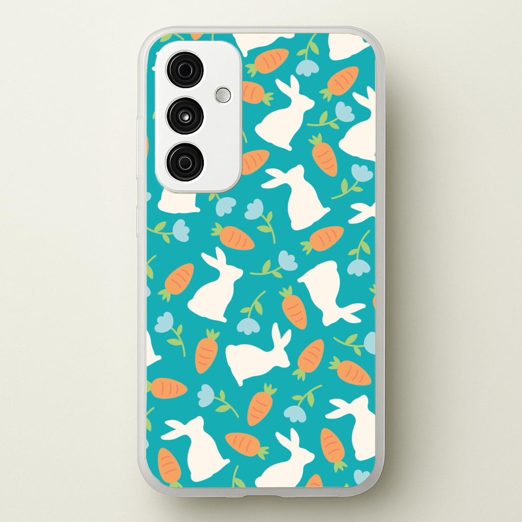 Bunnies And Carrots - Easter Patterns - Easter Phone Case for Galaxy A35