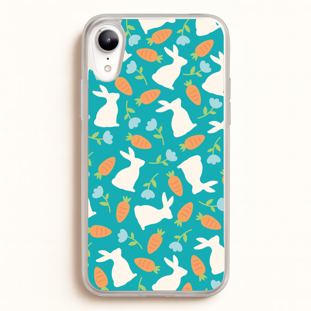 Bunnies And Carrots - Easter Patterns - Easter Phone Case for iPhone XR