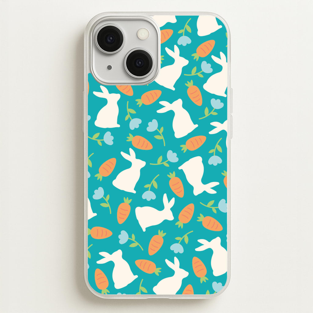 Bunnies And Carrots - Easter Patterns - Easter Phone Case for iPhone 13