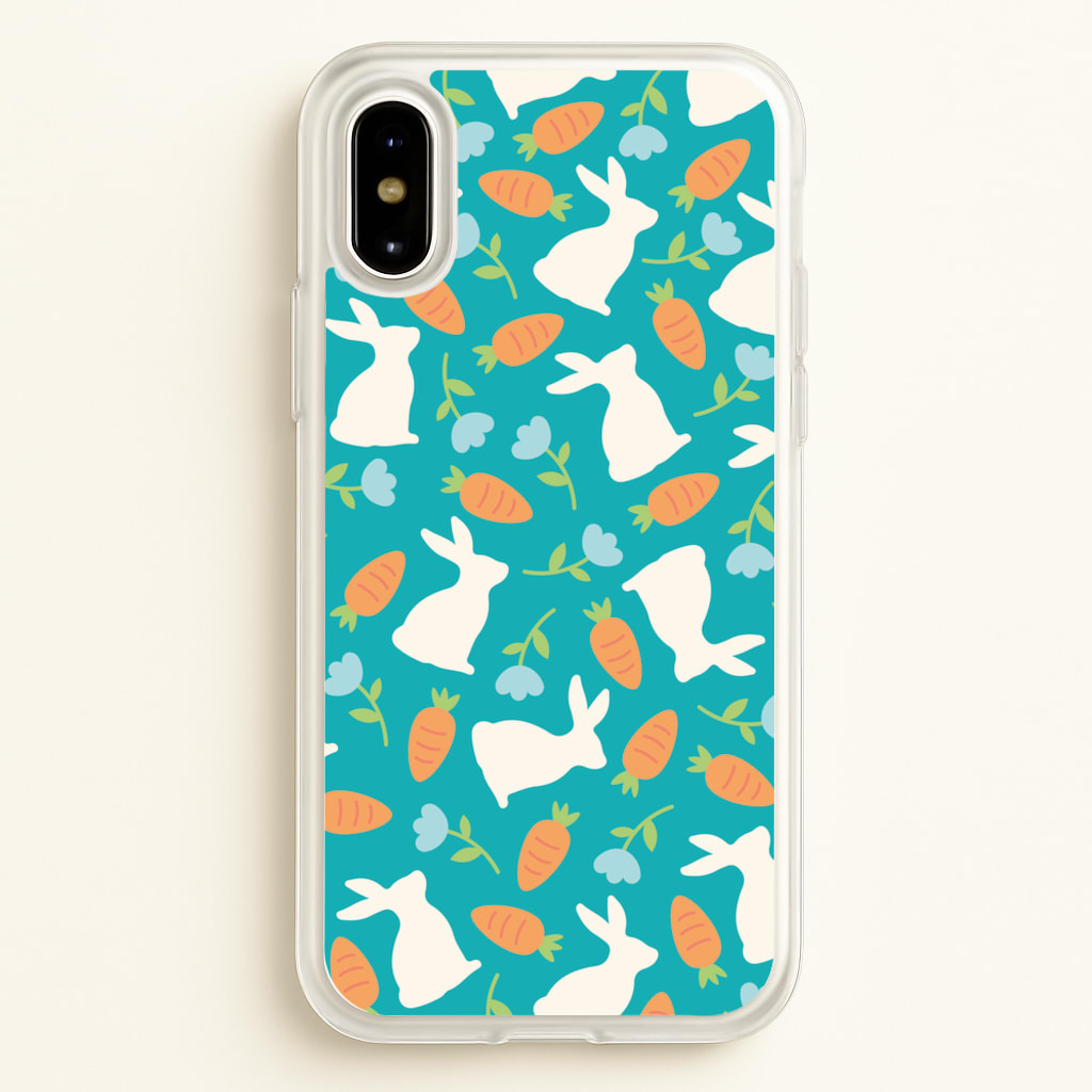 Bunnies And Carrots - Easter Patterns - Easter Phone Case for iPhone X / XS