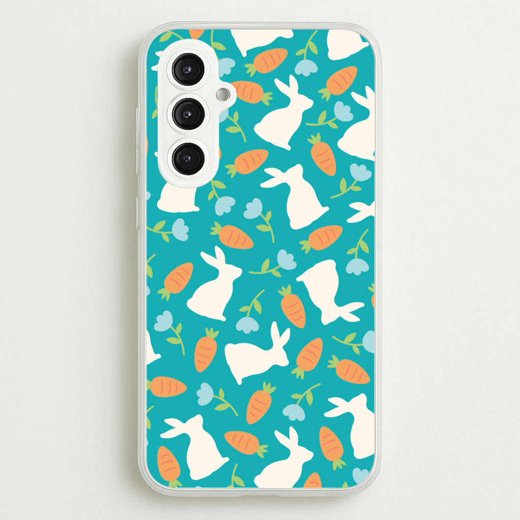 Bunnies And Carrots - Easter Patterns - Easter Phone Case for Galaxy S23FE