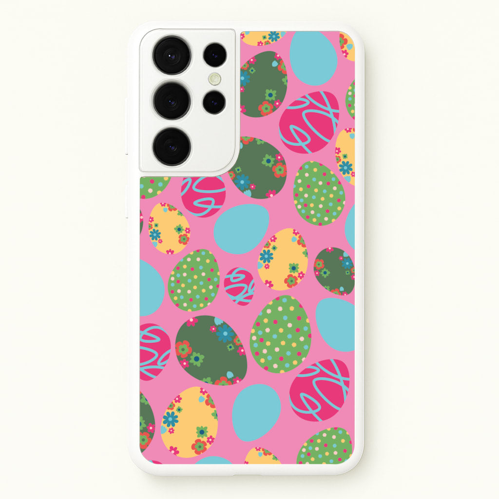 Pink Easter Eggs - Easter Patterns - Easter Phone Case for Galaxy S21 Ultra