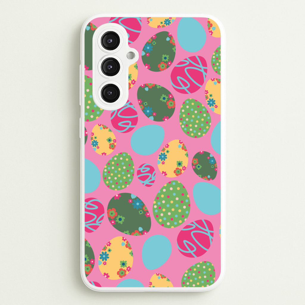 Pink Easter Eggs - Easter Patterns - Easter Phone Case for Galaxy S23FE