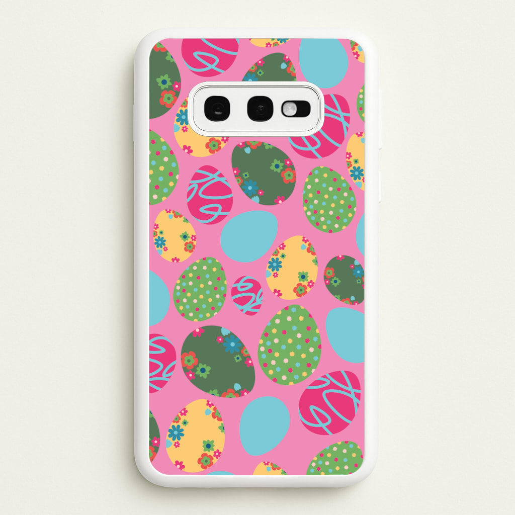 Pink Easter Eggs - Easter Patterns - Easter Phone Case for Galaxy S10e
