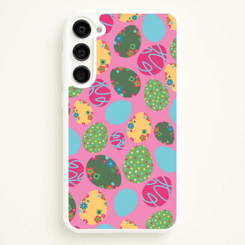 Pink Easter Eggs - Easter Patterns - Easter Phone Case for Galaxy S23 Plus