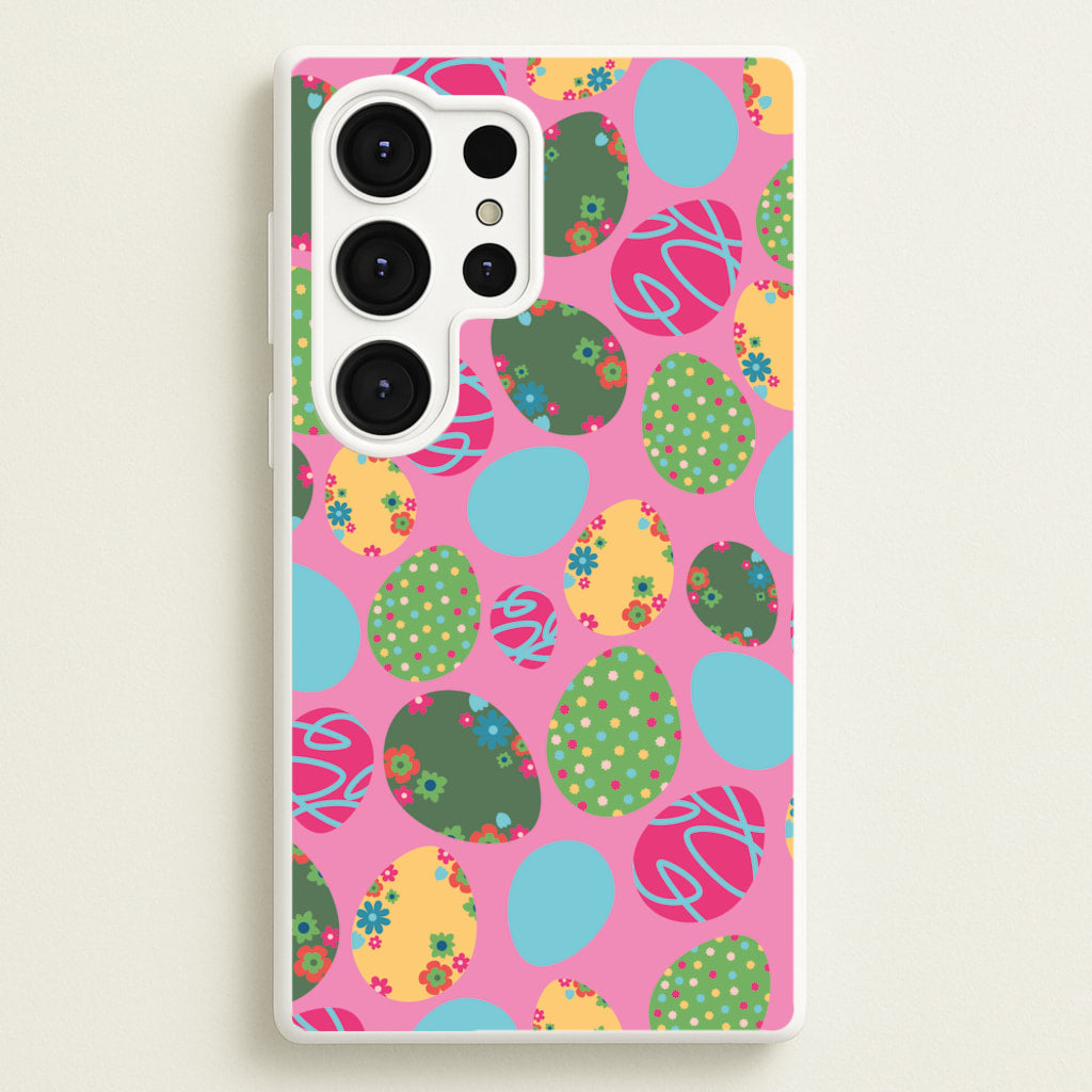 Pink Easter Eggs - Easter Patterns - Easter Phone Case for Galaxy S25 Ultra