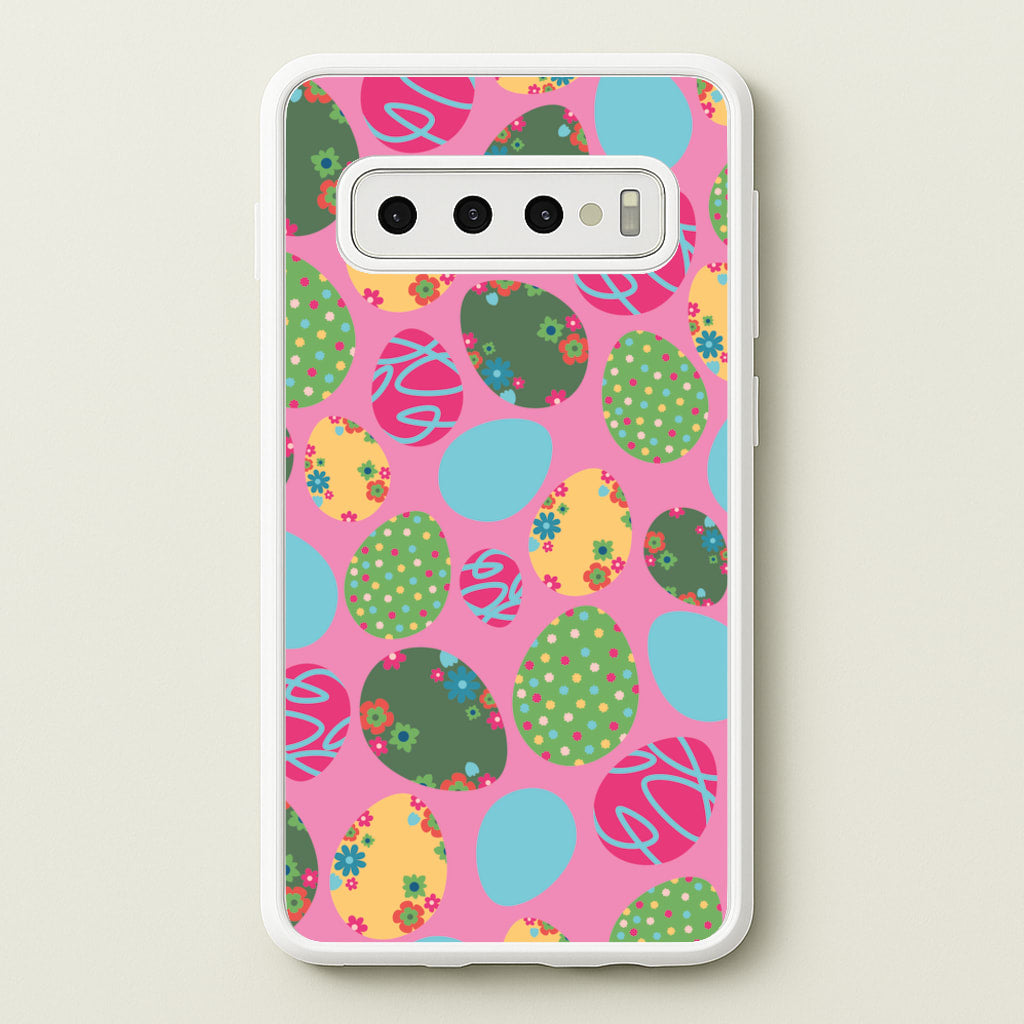 Pink Easter Eggs - Easter Patterns - Easter Phone Case for Galaxy S10