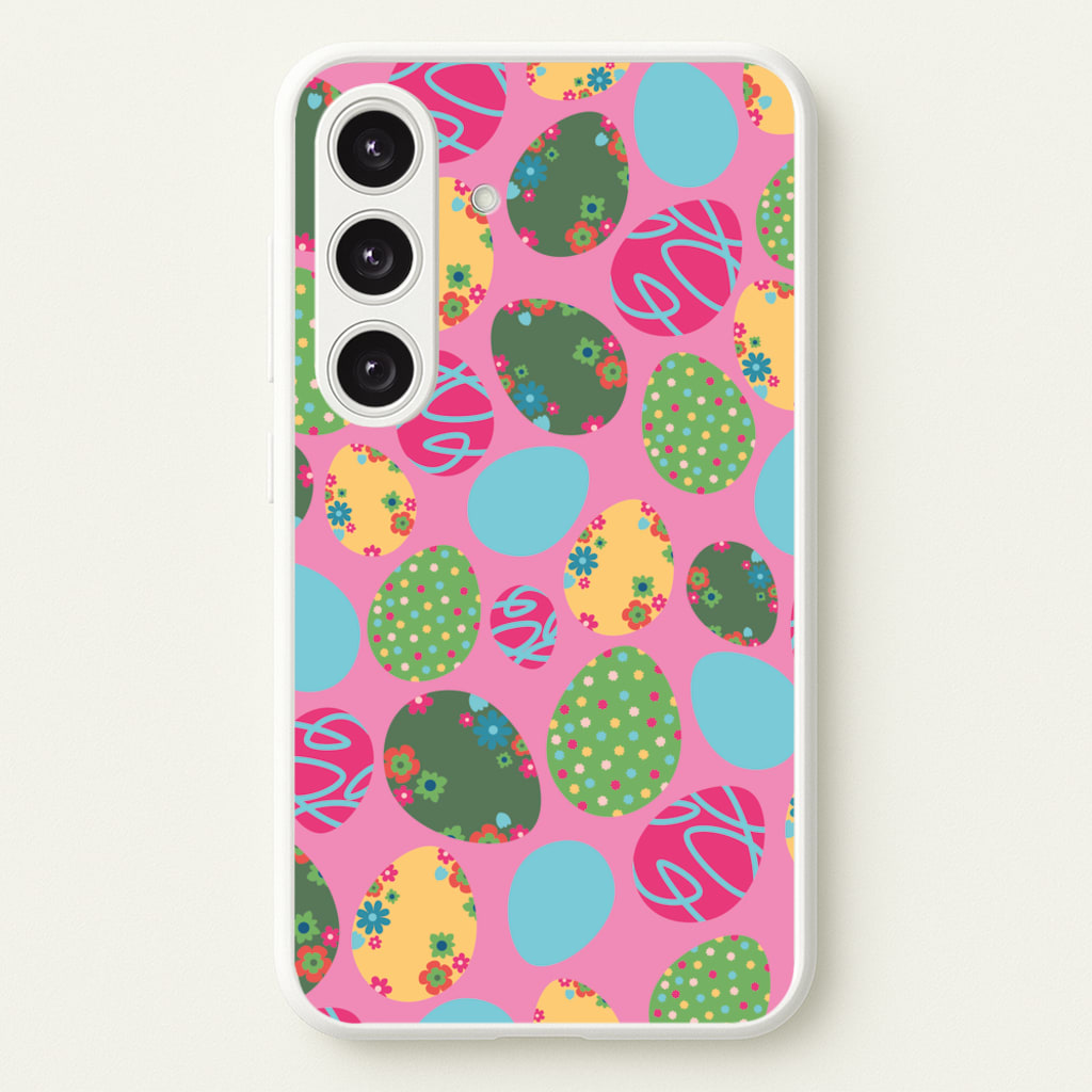 Pink Easter Eggs - Easter Patterns - Easter Phone Case for Galaxy S24FE