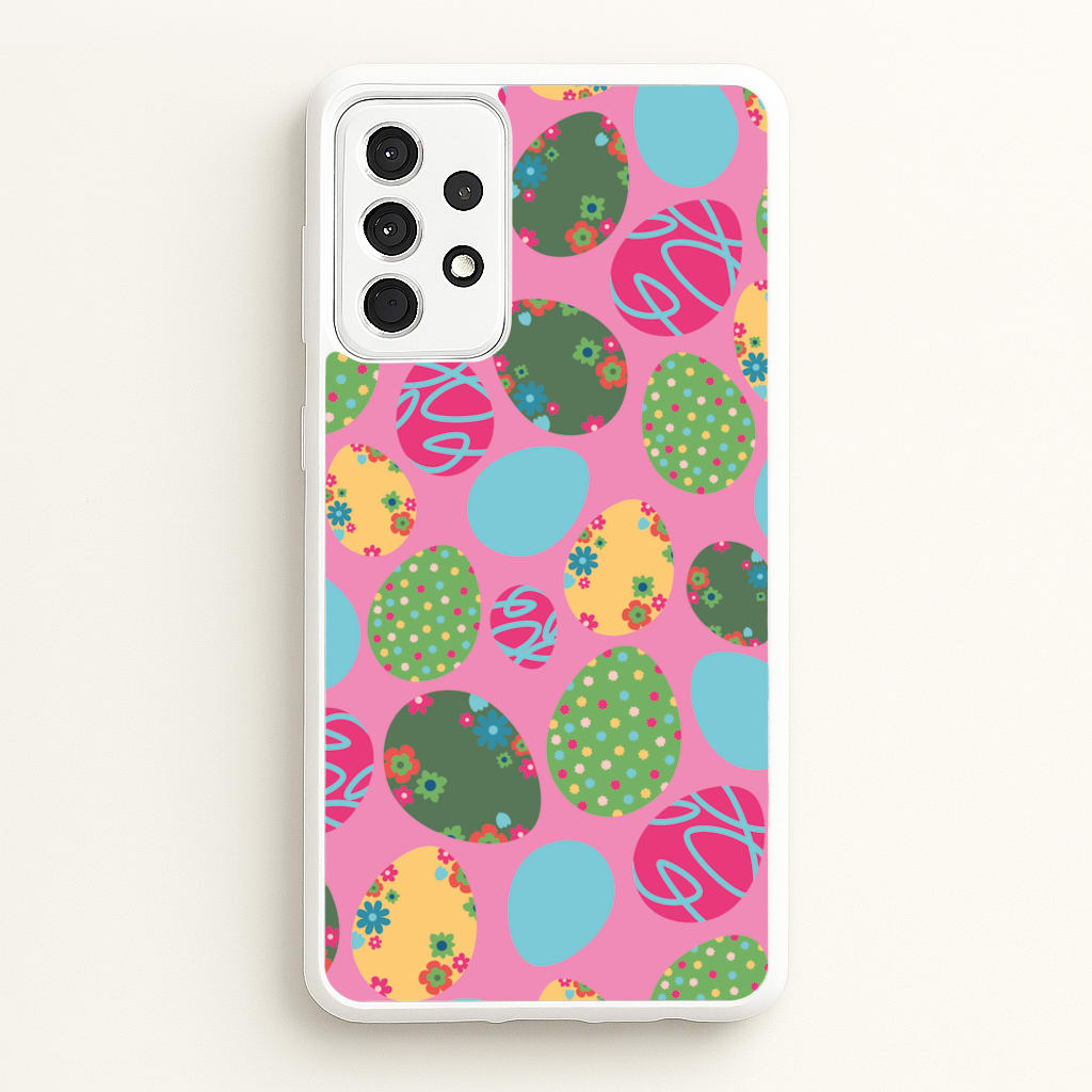 Pink Easter Eggs - Easter Patterns - Easter Phone Case for Galaxy A52 / A52s