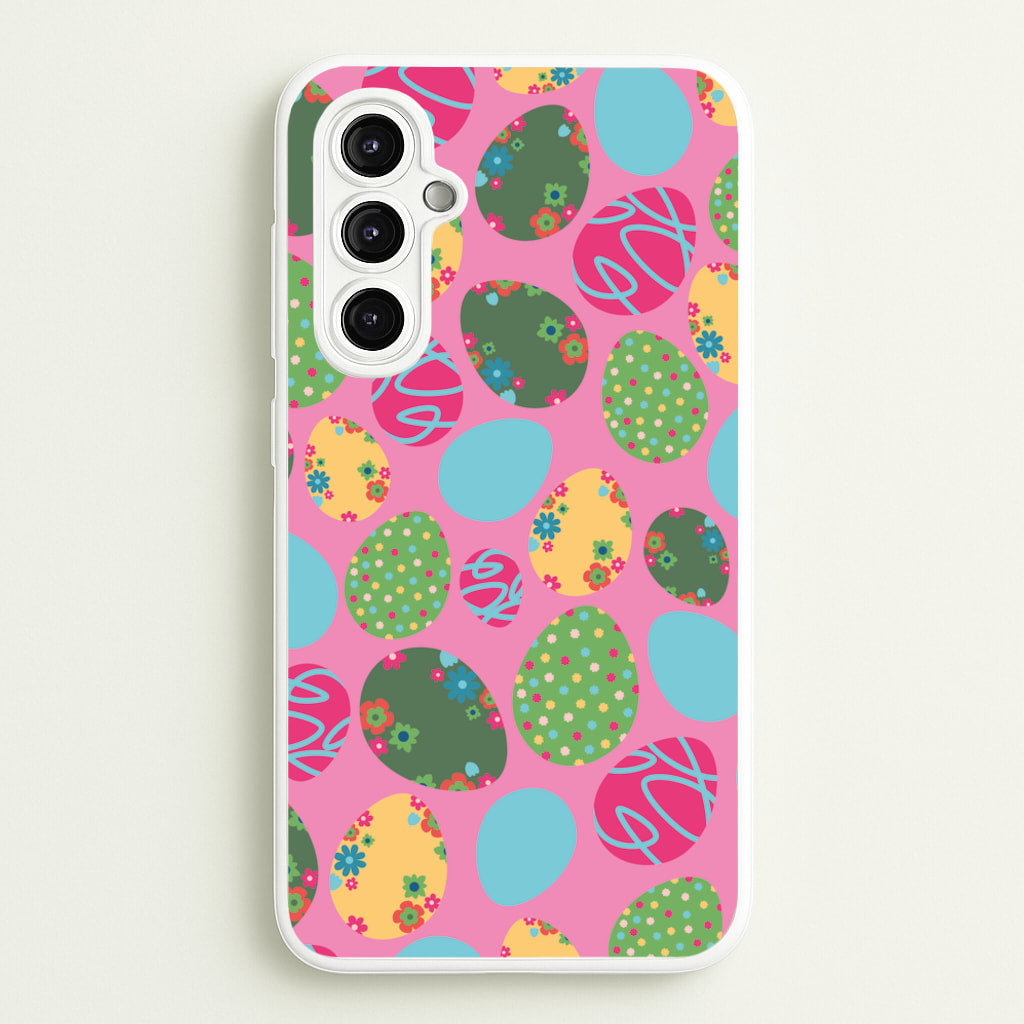 Pink Easter Eggs - Easter Patterns - Easter Phone Case for Galaxy A14