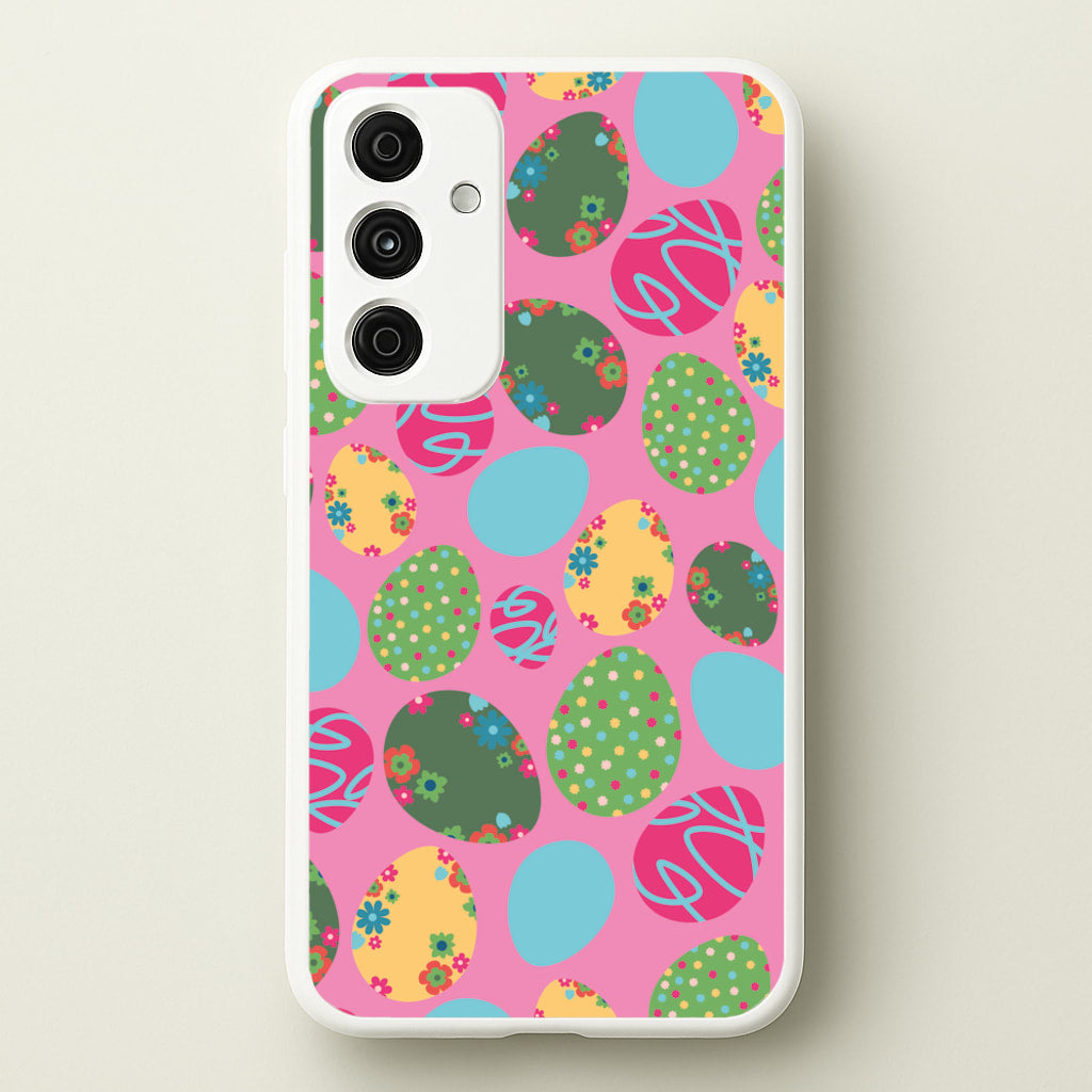 Pink Easter Eggs - Easter Patterns - Easter Phone Case for Galaxy A55