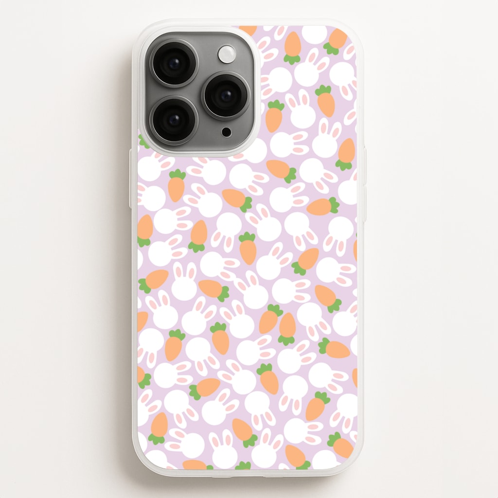Rabbits And Carrots - Easter Patterns - Easter Phone Case for iPhone 11 Pro