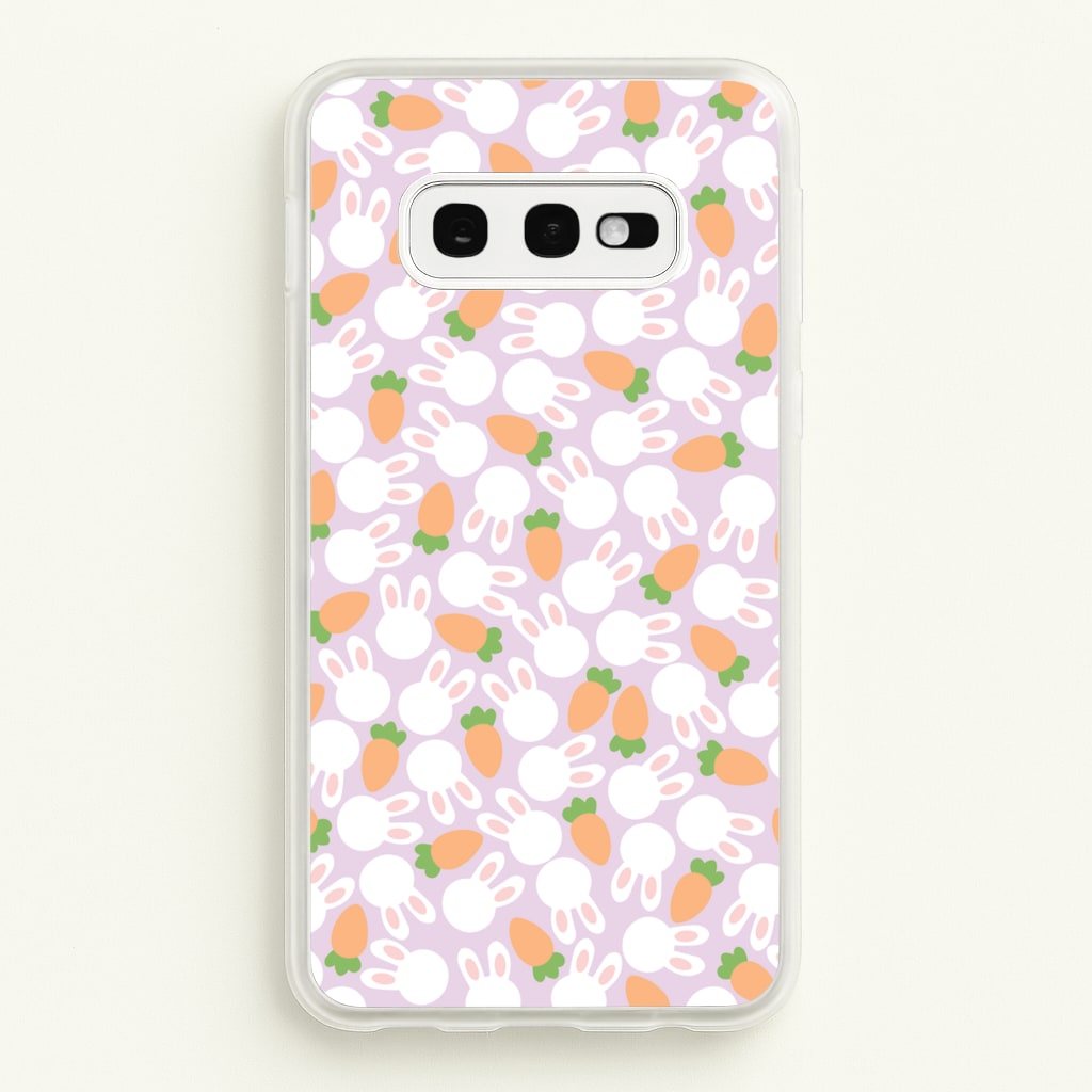 Rabbits And Carrots - Easter Patterns - Easter Phone Case for Galaxy S10e