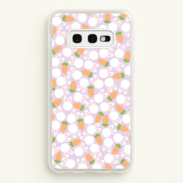 Rabbits And Carrots - Easter Patterns - Easter Phone Case for Galaxy S10e