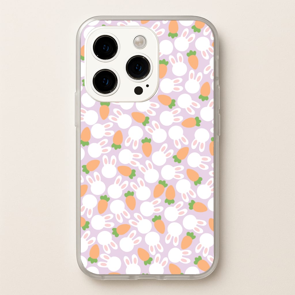 Rabbits And Carrots - Easter Patterns - Easter Phone Case for iPhone 15 Pro